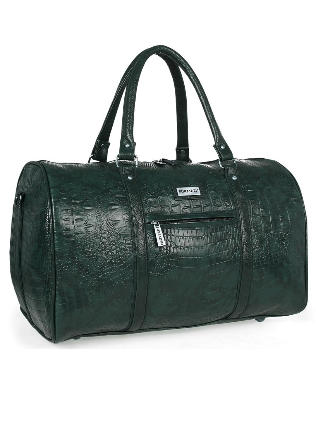 Fur Jaden Brown Textured Leatherette Stylish & Spacious Weekender Duffle Bag for Travel for Men and Women