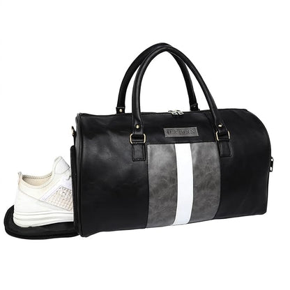 Fur Jaden Weekender Travel Duffle Bag with Separate Shoe/Laundry Compartment for Men & Women Made of Vegan Leather