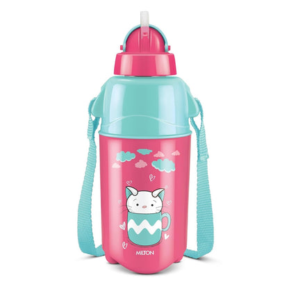 Milton Kool Trendy Plastic Insulated Water Bottle with Straw for Kids 370ml