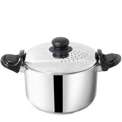 The Indus Valley Tri Steel Stainless Steel Strainer with Sandwich Bottom 19cm