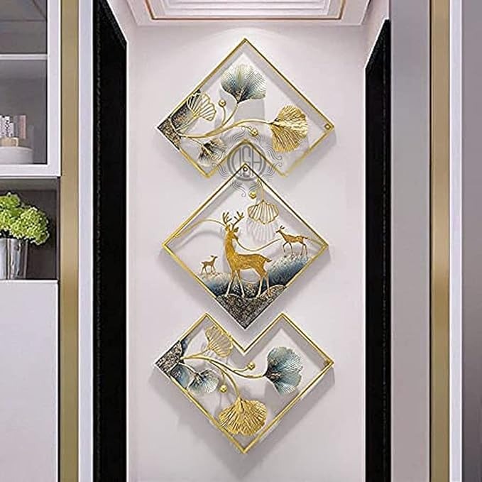 DSH Crafting Your Curiosity Metal Wall Decor Deer Wall Hanging for Decoration Deer Pack of-3
