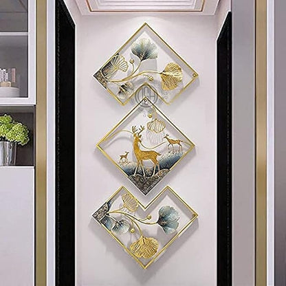 DSH Crafting Your Curiosity Metal Wall Decor Deer Wall Hanging for Decoration Deer Pack of-3