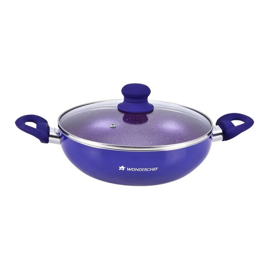 Wonderchef Blueberry Aluminium 24cm Wok Non-Stick Induction Friendly