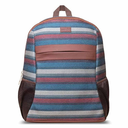 Zouk Printed Women's Jute Handcrafted Vegan Leather Multicolor Classic Backpack