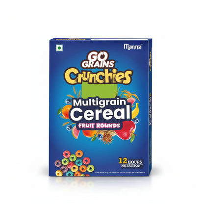 Manna Foods Go Grains Crunchies Fruit Loops  Breakfast Cereal for Kids - 250 gms
