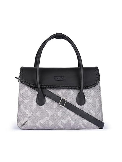 Zouk Printed Jute Handcrafted Vegan Leather & Jute Multicolor Women's Satchel Bag
