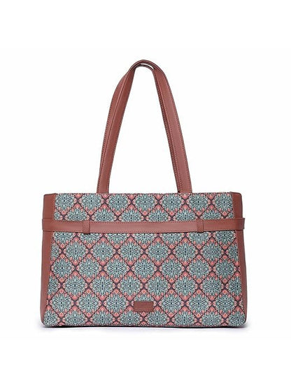 Zouk Women's Jute Handcrafted Vegan Leather Statement Office Shoulder Bag