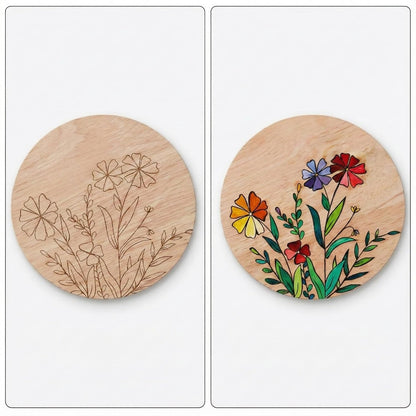 Hobby India Diy Floral Pine-wood Nature Kits for Art & Crafts Painting Kit for Adults | Hanging Decorations