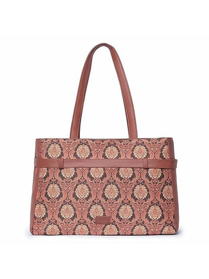 Zouk Women's Jute Handcrafted Vegan Leather Statement Office Shoulder Bag