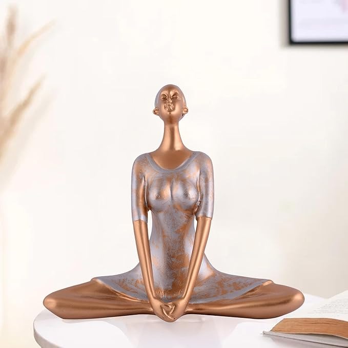 Zart Resin Lady Yoga Poses Showpiece for Home Decor Showpiece
