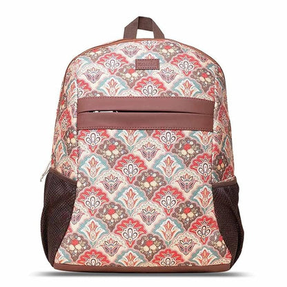 Zouk Printed Women's Jute Handcrafted Vegan Leather Multicolor Classic Backpack