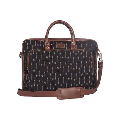 Zouk Laptop Bag for Women Ideal Jute & Vegan Leather Office Bags for Ladies