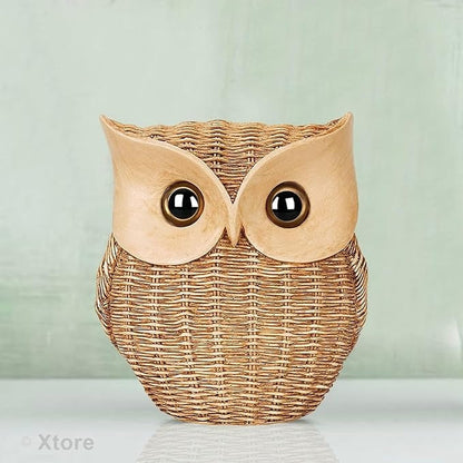 Xtore Modern Classy Lucky Owl Resin Art Figure Showpiece
