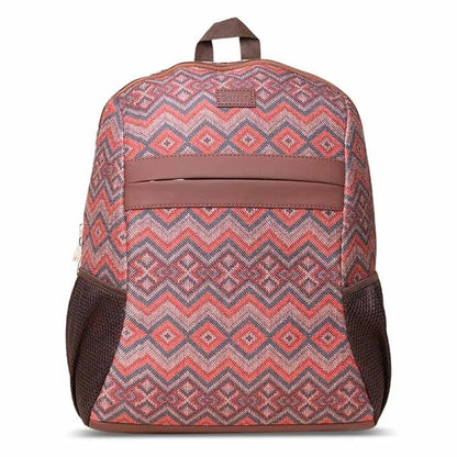 Zouk Printed Women's Jute Handcrafted Vegan Leather Multicolor Classic Backpack