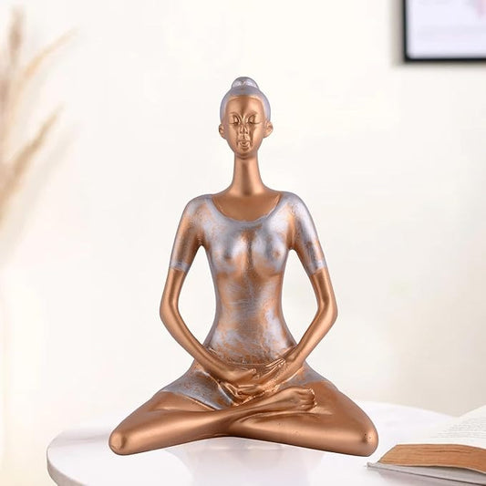 Zart Resin Lady Yoga Poses Showpiece for Home Decor Showpiece
