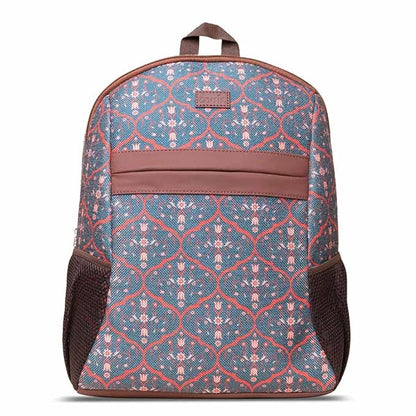 Zouk Printed Women's Jute Handcrafted Vegan Leather Multicolor Classic Backpack