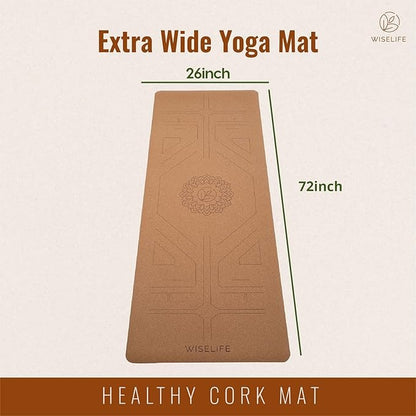 Wiselife Cork Natural Rubber Yoga Mat