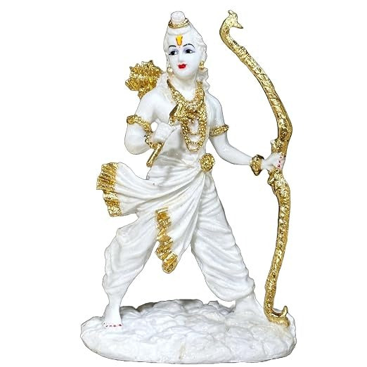ALILA Marble Finish Murti Idol Statue Sculpture Spiritual (Shri Ram White Idol, 13.5 Inch)