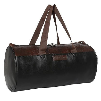 Fur Jaden Tan Leatherette Gym Bag for Men Women Boys Girls Travel Duffle Weekender Bag 23L