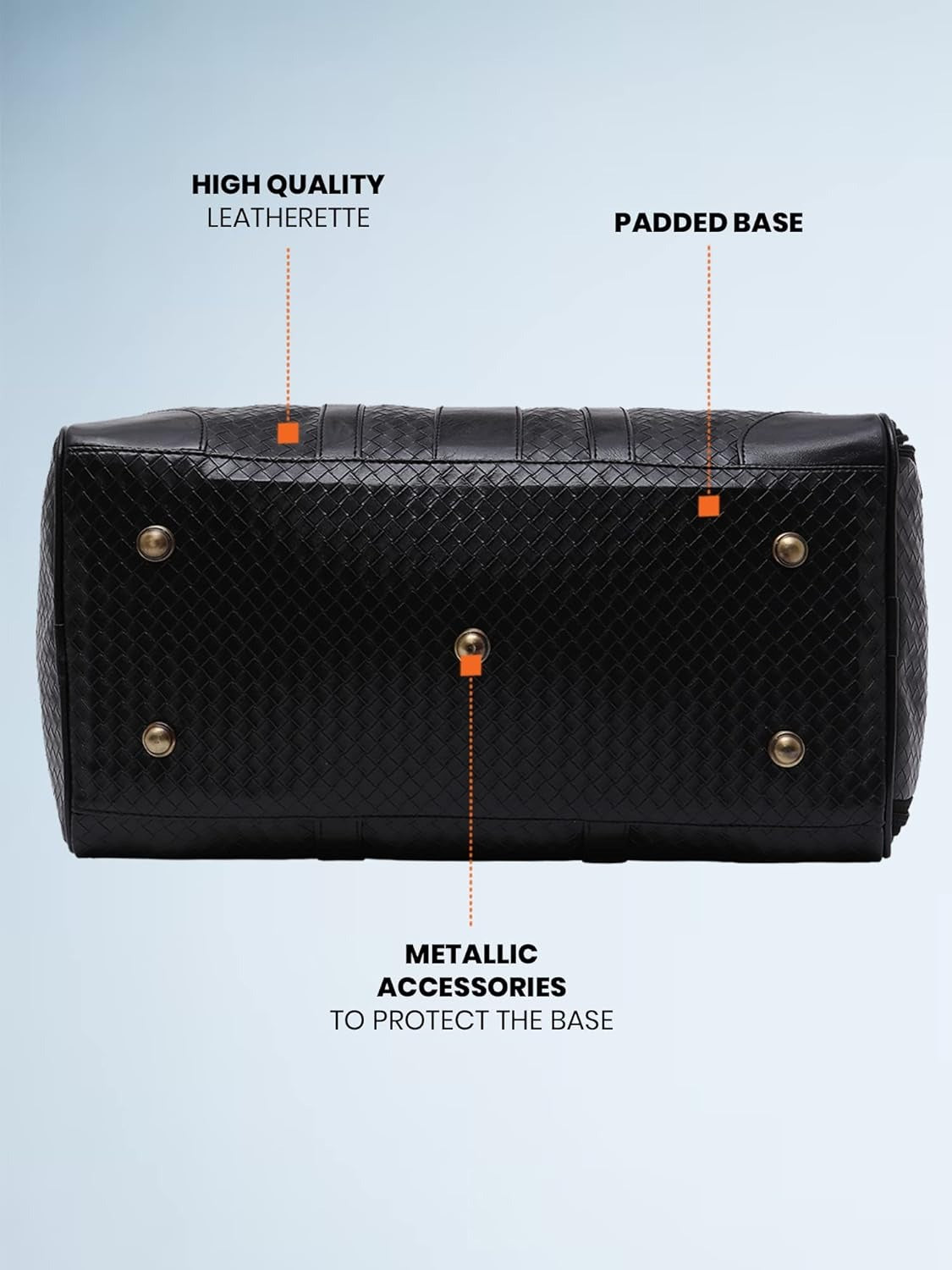 Fur Jaden Weekender Duffle Bag with Shoe Pocket for Travel for Men and Women Made of Textured Leatherette with Attachable Shoulder Strap Cabin Bag
