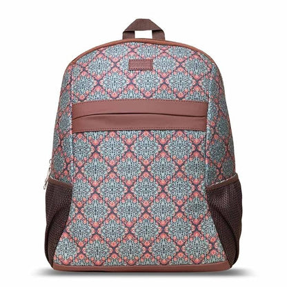 Zouk Printed Women's Jute Handcrafted Vegan Leather Multicolor Classic Backpack