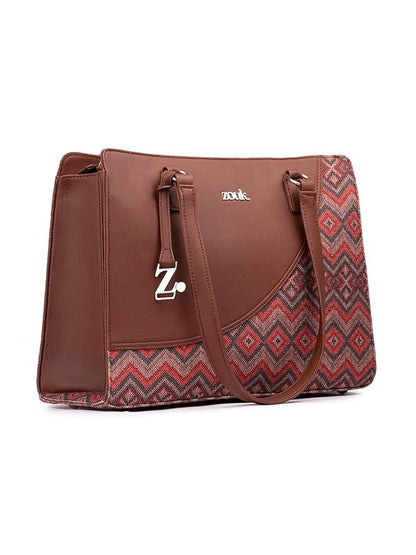 Zouk Women's Office Essential Bag Jute & Vegan Leather Handcrafted