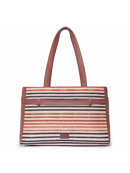 Zouk Women's Jute Handcrafted Vegan Leather Statement Office Shoulder Bag