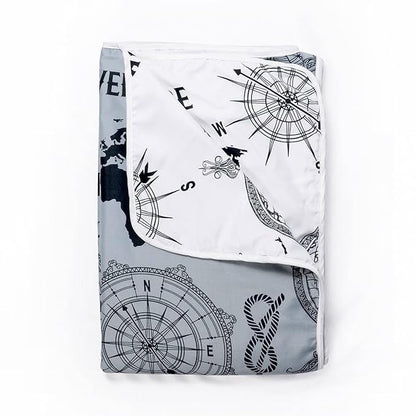 Divine Casa 120 GSM Microfiber Double Dohar Soft & Lightweight Throw Blanket Geographic Pattern Colour Stonewash Grey