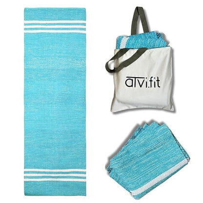 Atvi Fit Pure Cotton Anti Skid  Machine Wash Yoga Mat 73inches x 24inches 5mm thickness