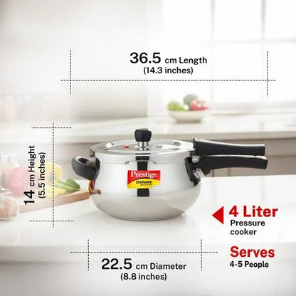 Prestige Deluxe Alpha Svachh Stainless Steel Handi Pressure Cooker