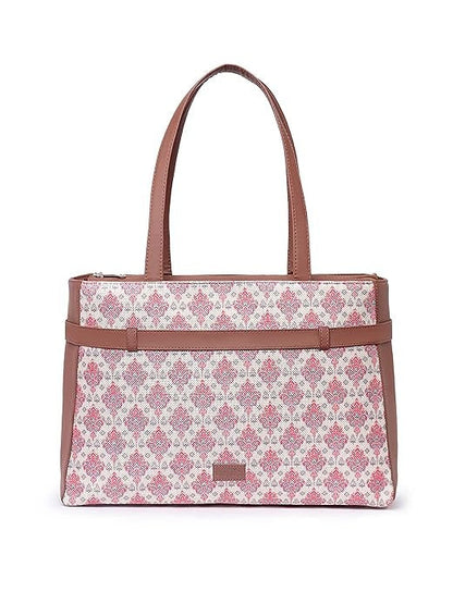 Zouk Women's Jute Handcrafted Vegan Leather Statement Office Shoulder Bag