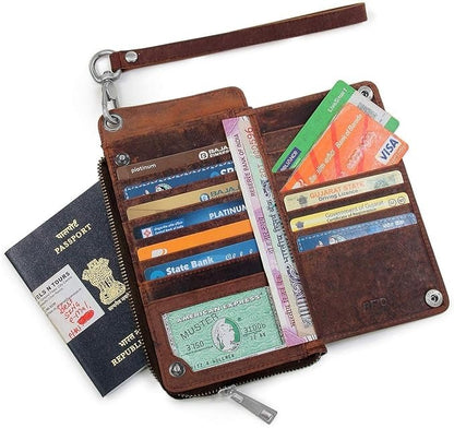 Hunter Leather Phone & Passport Holder Wallet/Card Holder