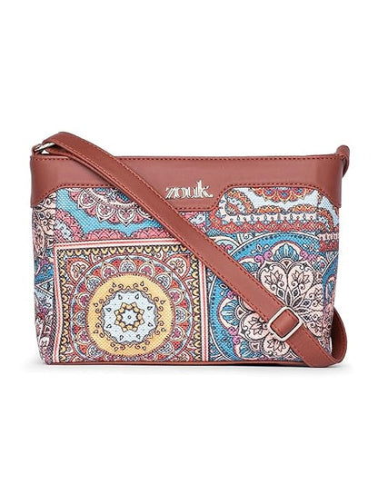 Zouk Harmony Sling Bag Crossbody Bags for Women Vegan Leather & Jute