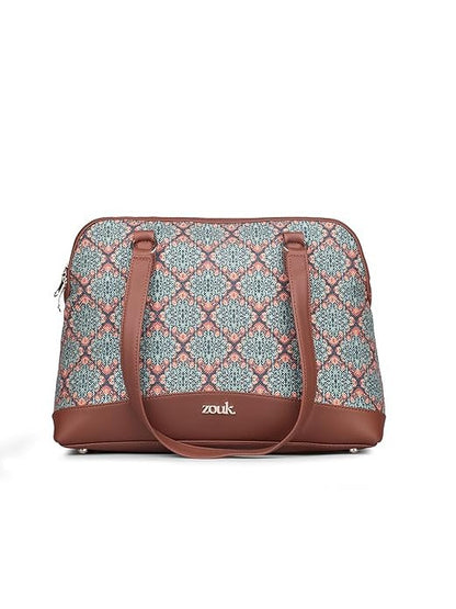 Zouk Carry All Work Bag Jute & Vegan Leather Handcrafted Women's Shoulder Bag