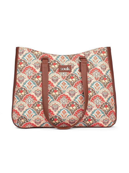 Zouk Women's Getaway Handbag Jute & Leather Handcrafted Tote Bag