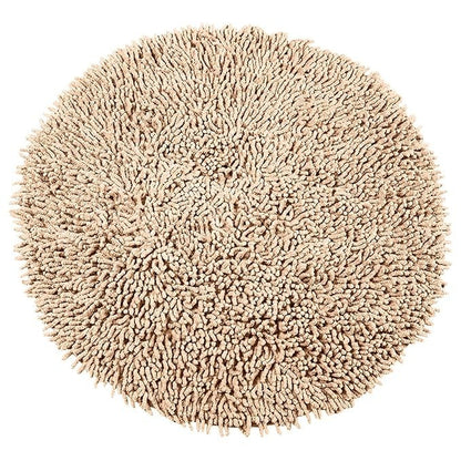 Saral Home Cotton Shaggy Anti-Skid Round Solid Bath Mat