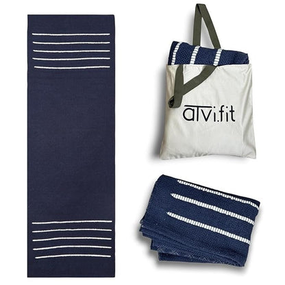 Atvi Fit Pure Cotton Anti Skid  Machine Wash Yoga Mat 73inches x 24inches 5mm thickness
