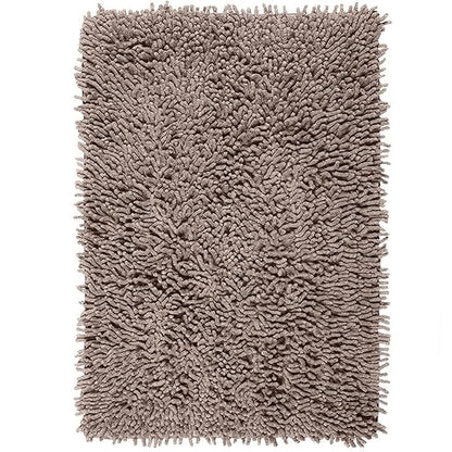 Saral Home Cotton Shaggy Anti-Skid Rectangular Solid Bath Mat