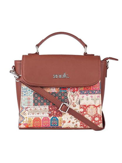 Zouk Statement Jute Sling Bag With Handle For Women's Girls Ladies