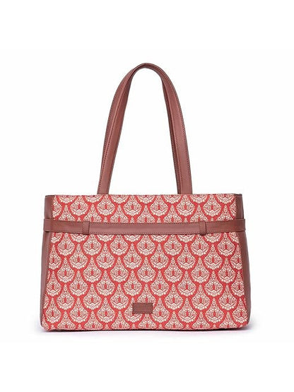 Zouk Women's Jute Handcrafted Vegan Leather Statement Office Shoulder Bag