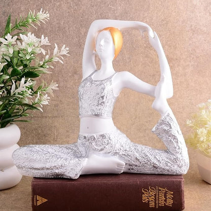 Zart Resin Lady Yoga Poses Showpiece for Home Decor Showpiece