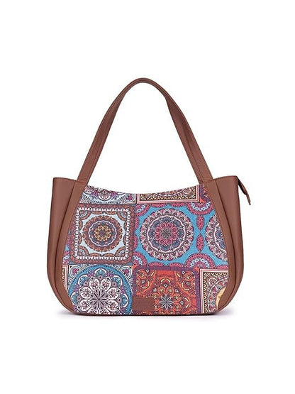 Zouk Jute Handcrafted Vegan Leather Women's Shoulder Luna Handbags