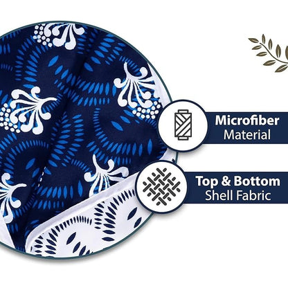 Divine Casa Microfiber 120 GSM Reversible Lightweight Printed Single Bed AC Dohar Blanket TC - 120 Colour Navy Blue and White