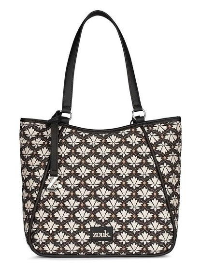 Zouk Naisha Tote Jute & Leather Handbag for Women