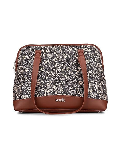 Zouk Carry All Work Bag Jute & Vegan Leather Handcrafted Women's Shoulder Bag