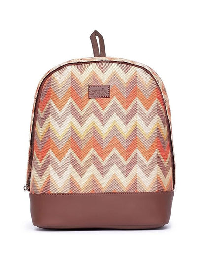 Zouk Printed Women's Jute Handcrafted Vegan Leather Multicolor Daypack/Backpack