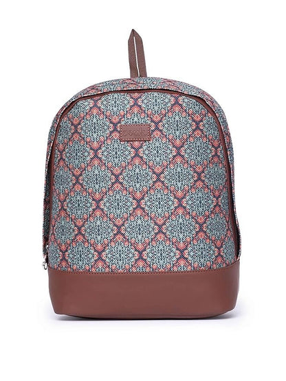 Zouk Printed Women's Jute Handcrafted Vegan Leather Multicolor Daypack/Backpack