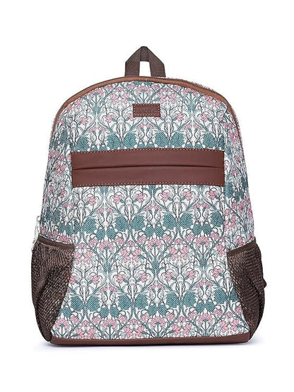 Zouk Printed Women's Jute Handcrafted Vegan Leather Multicolor Classic Backpack