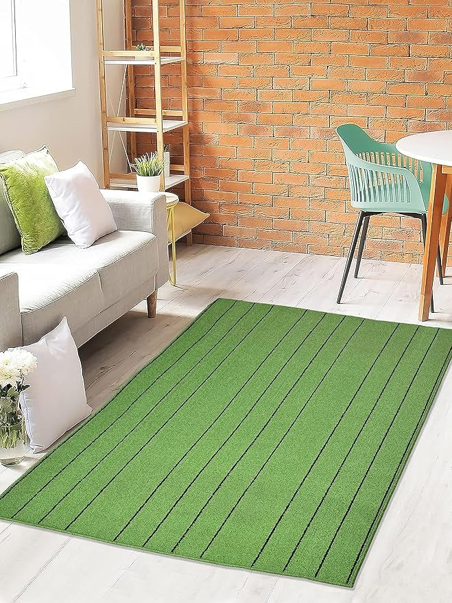 Saral Home Easy Living Saral Home Polypropylene Striped Anti Skid Rectangular Carpet