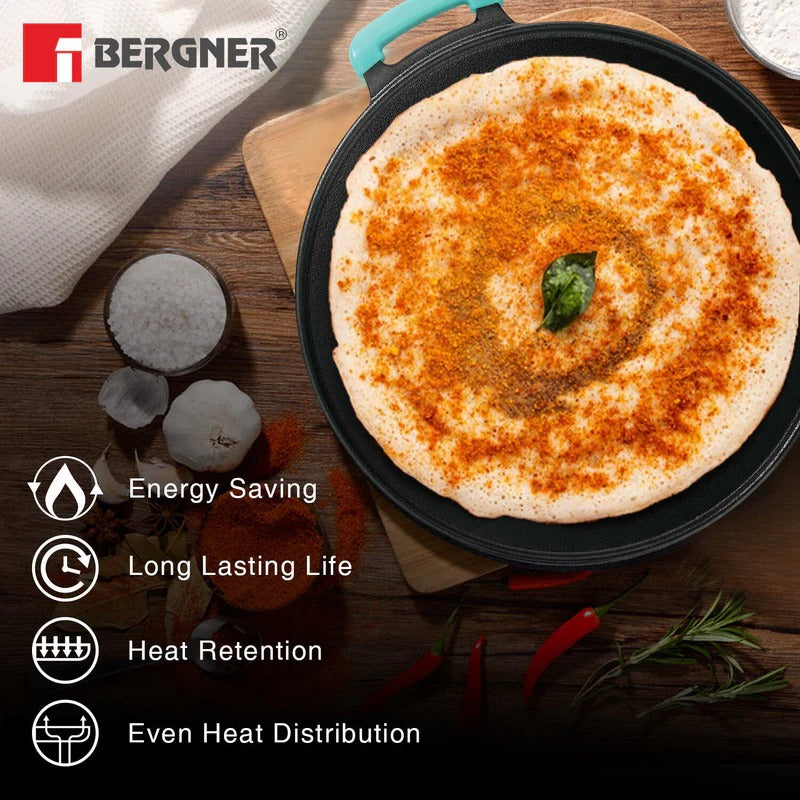 Bergner Eco Cast Iron 30cm Flat Multi Tawa (BGIN-6447)